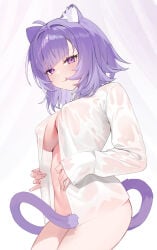 Nekomata Okayu (Oversized Shirt) Rule 34 Image
